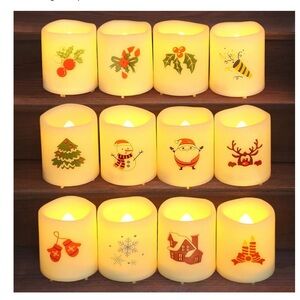12 Holiday Battery Operated Votive Candles